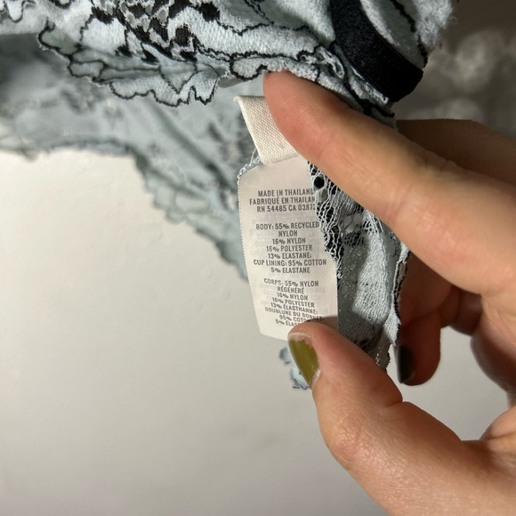 Aerie Midnight Lace Padded Longline Blue & Black Floral Bralette Size M - Picture 4 of 4